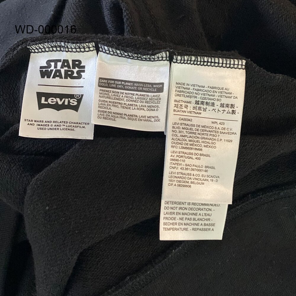 Levi's x Star Wars Women Sweatshirt Size L Black Hoody Logo Chewbacca Pullover - Picture 12 of 13